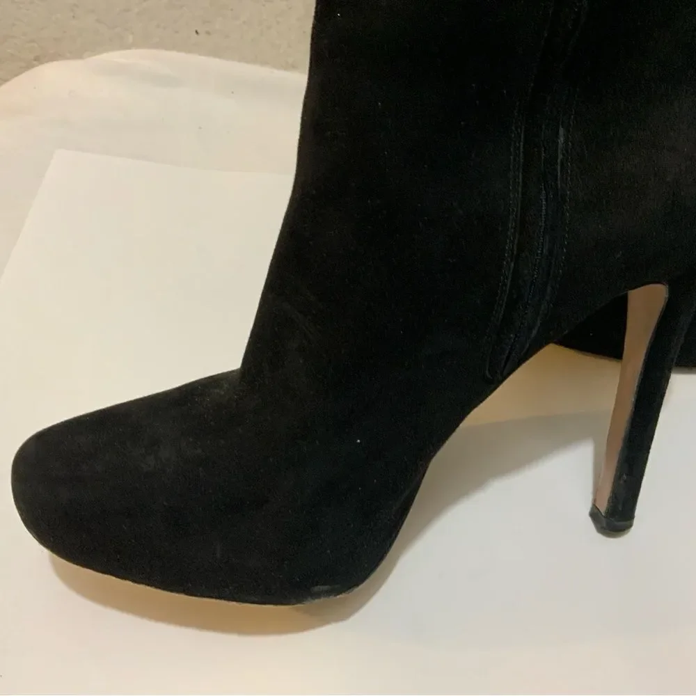 PRADA Black Suede Knee High Stiletto Boots Size 39 - Picture 10 of 16